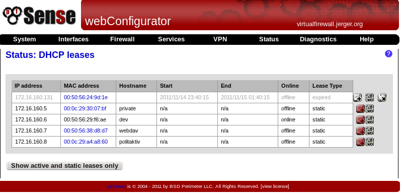 Screenshot of the desktop holding some config.