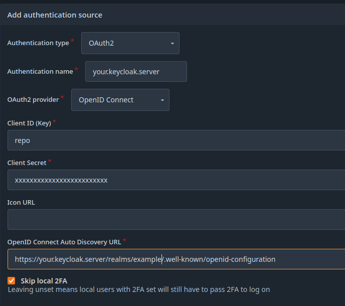 Forgejo OPENIDC config